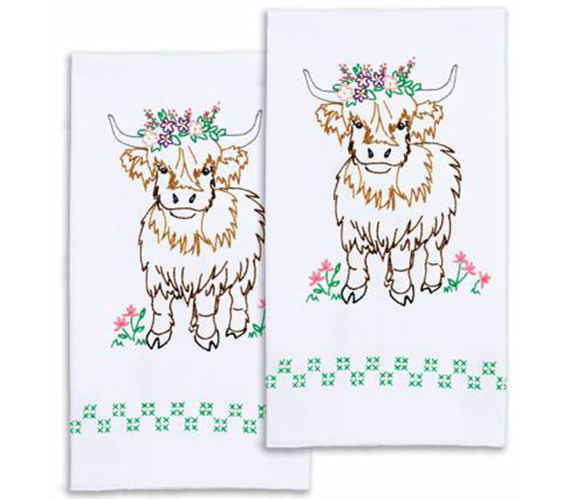 Highland Cow Decorative Hand Towel Pair 320-973