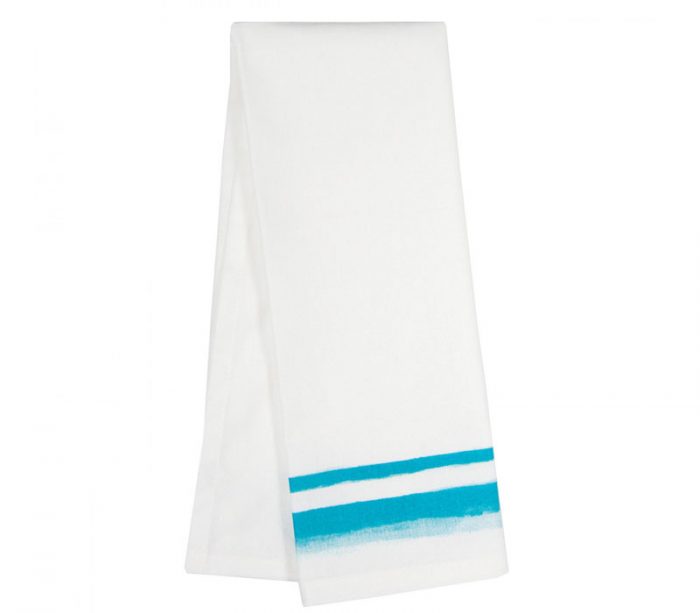 Dunroven House Turquoise Watercolor Border Towel #400-630