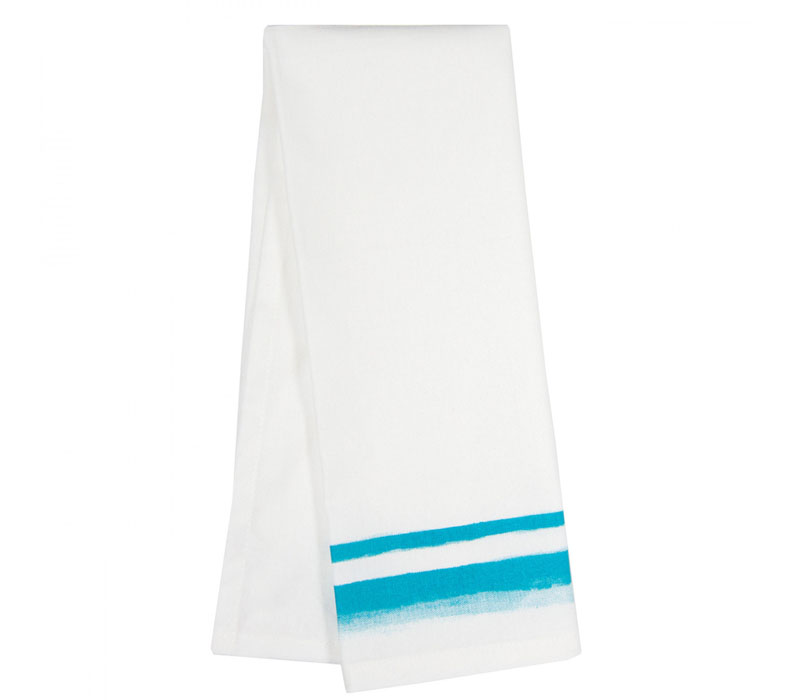 Dunroven House Turquoise Watercolor Border Towel #400-630