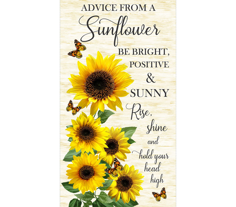 Advice From a Sunflower 24-inch by 42-inch Panel on Cream