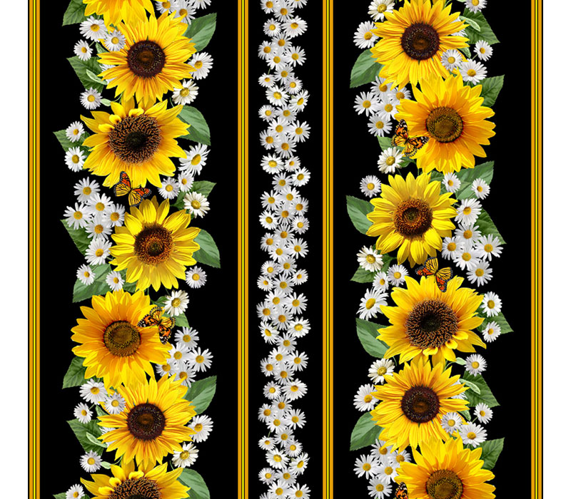 Advice From a Sunflower Sunflowers and Daisy Border Stripe
