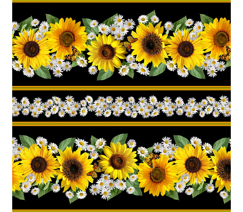 Advice From a Sunflower Sunflower and Daisy Towel Band Cut 22-inches by 42-inches