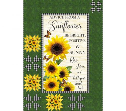 Advice From a Sunflower Quilt Top Kit - Includes fabrics for quilt top