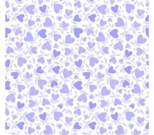 Playtime Flannel Hearts Violet on White