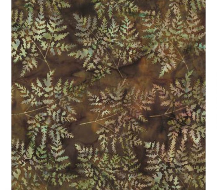 Santiam Batiks Large Fern in Earth Brown