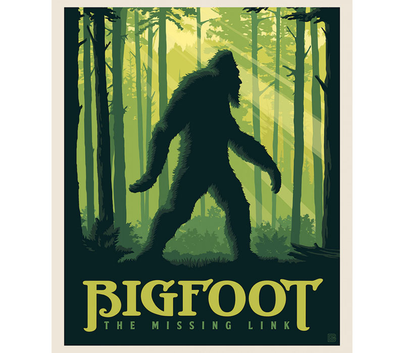 National Parks Legends Bigfoot the Missing Link Panel 36-inches by 43-inches