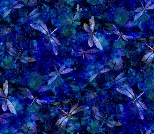 Dragonfly Illusion Tossed Dragonflies in Night Blue