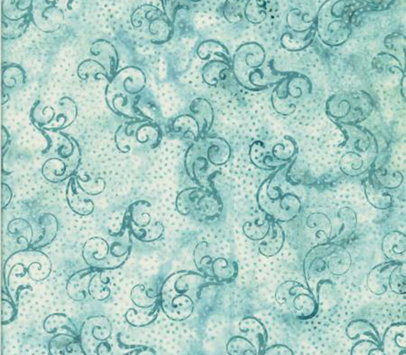 Fabric - Into the Mist Batiks Curls in Ice Berg Blue