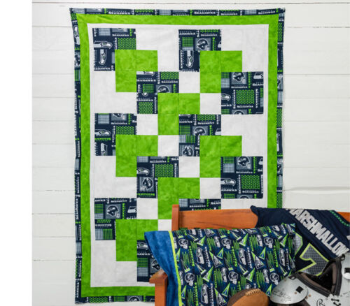 Fabric - NFL Seattle Seahawks 3x1 Yard Quilt Top Kit with Binding