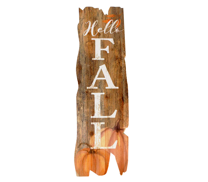 Hello Fall Pumpkin Wood Sign