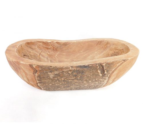 Brown Wooden Dough Bowl