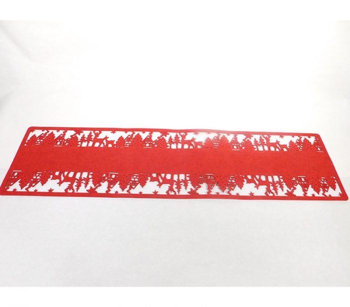 Red/Deer Felt Table Runner - 47-inch