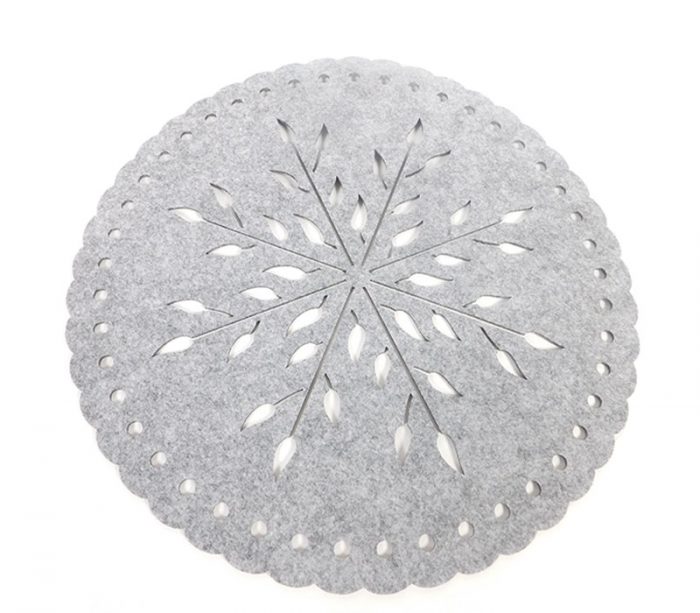 Round Grey Place Place Mats - 4 Piece