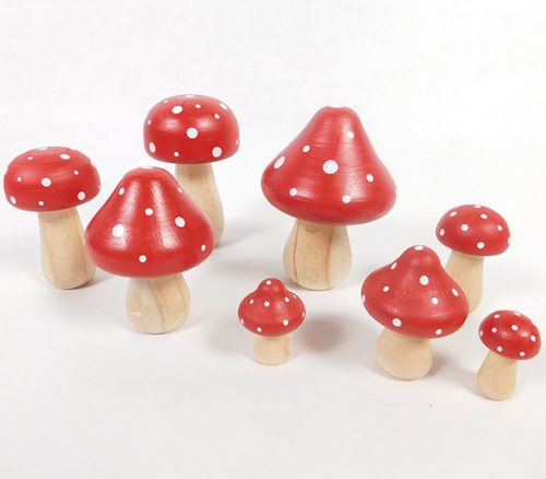 Wooden Mushroom Set - 8 Piece