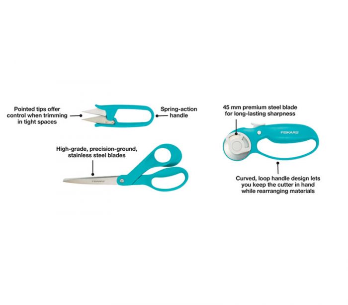 Fiskars® Garment Sewing Essentials Set - Fashion - Premier 8" Bent Scissors
