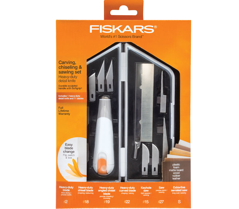 Fiskars wooden drawer knife block