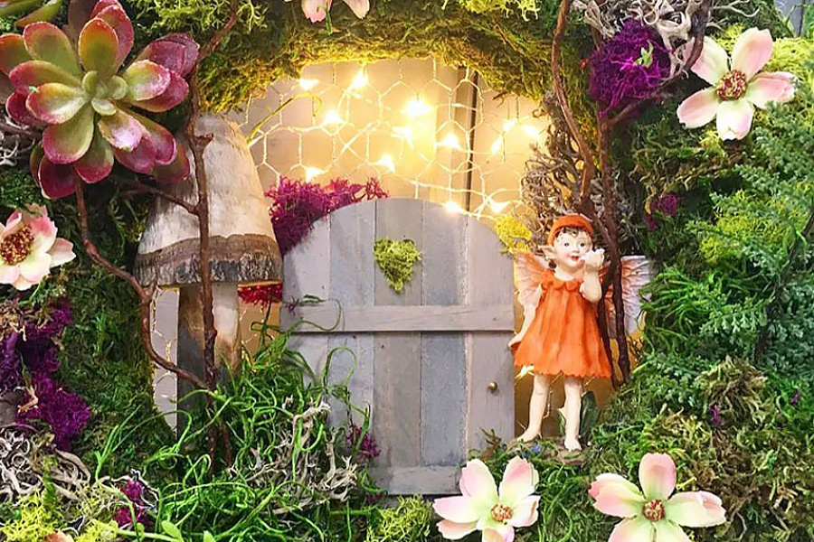 Create a Floating Fairy garden wreath