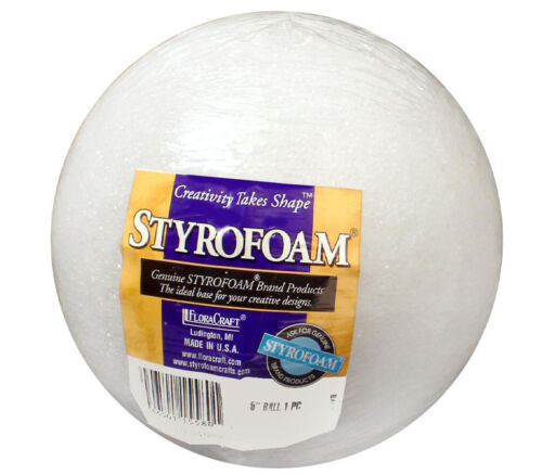 FloraCraft - Styrofoam Ball Package 5-inch 1 piece White