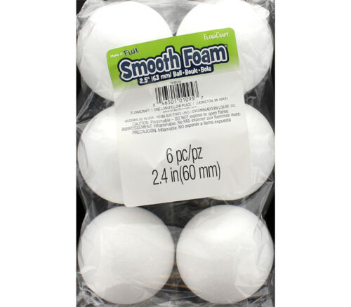 FloraCraft - Smooth Foam Ball 2-1/2-inch 6 Piece