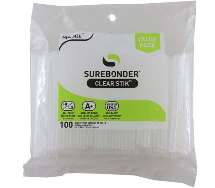 Surebonder DT-100 Made in the USA All Purpose Stik-Mini Glue Sticks-All Temperature-5/16"D - 4"L Hot Melt Glue Sticks-100/ Pack