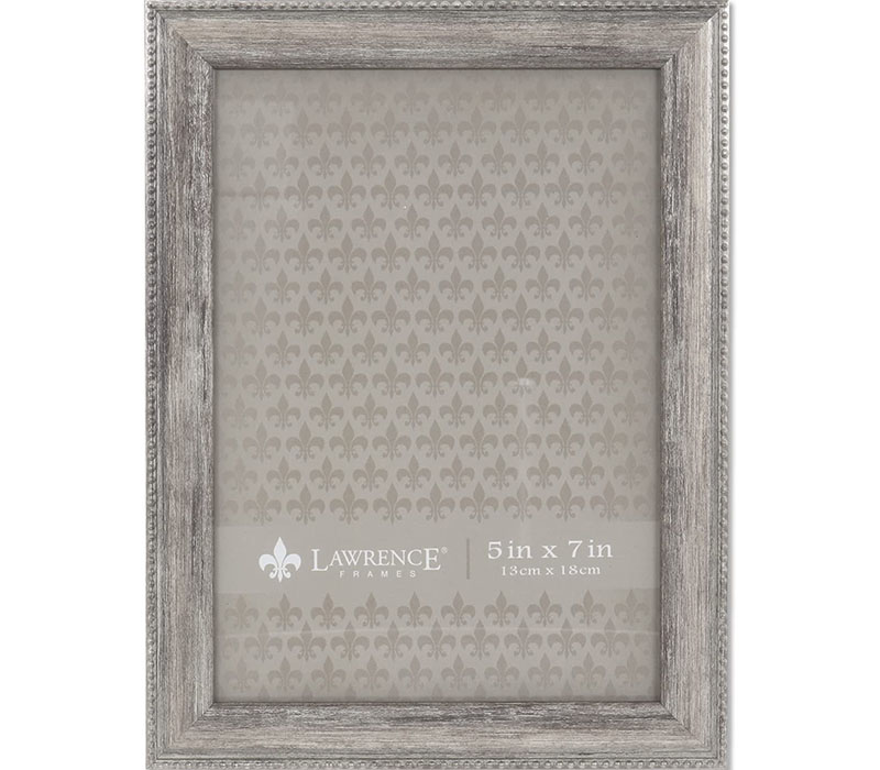 Lawrence Classic Beaded Frame - 5-inch x 7-inch - Silver