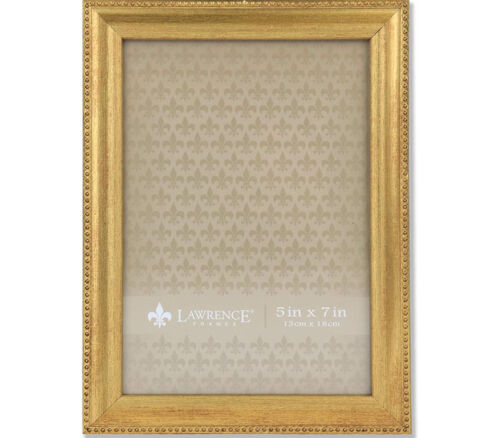 Lawrence Classic Beaded Frame - 5-inch x 7-inch - Gold