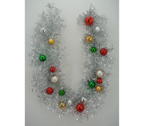 Tinsel Garland with Ornaments - 6-foot