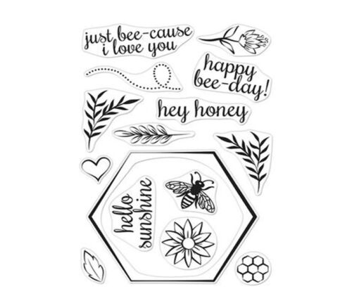 Hero Arts Stamp - Bee and Flowers Wreath