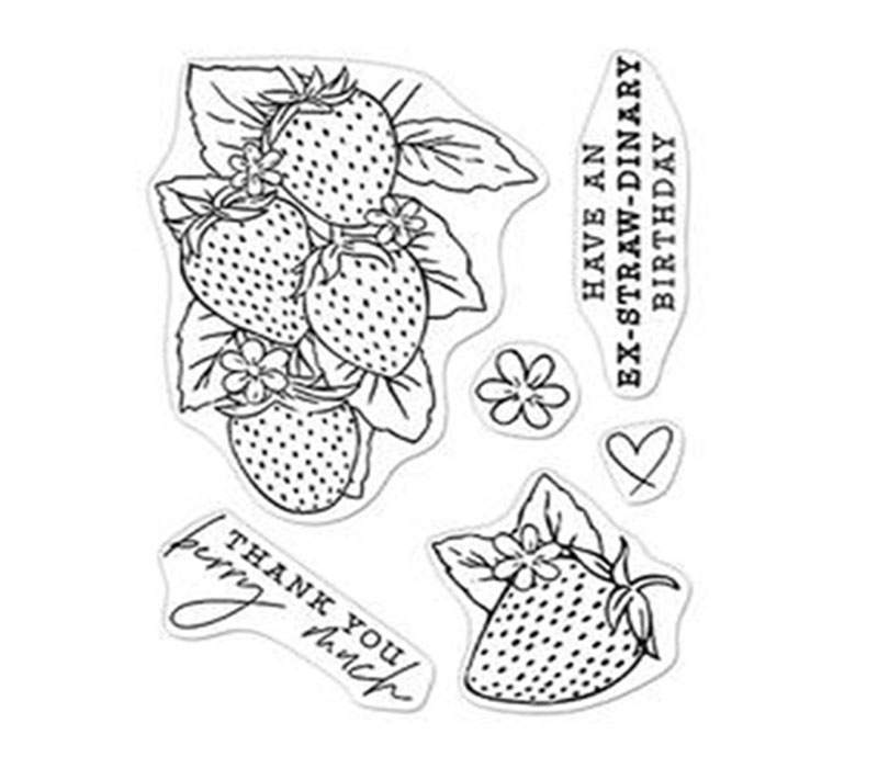 Hero Arts Stamp - Florals Strawberries Line Art
