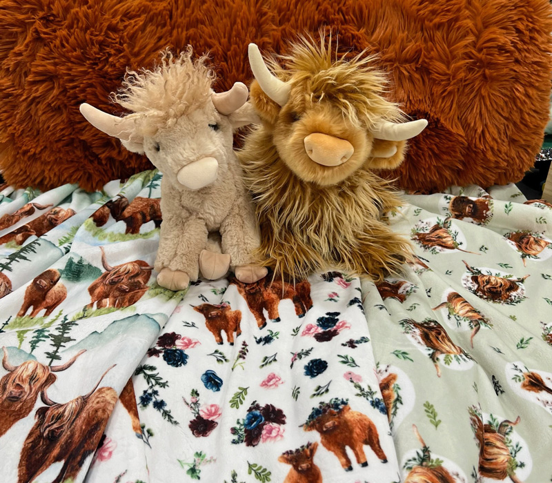 Highland Cows Plush Dolls and Fabrics