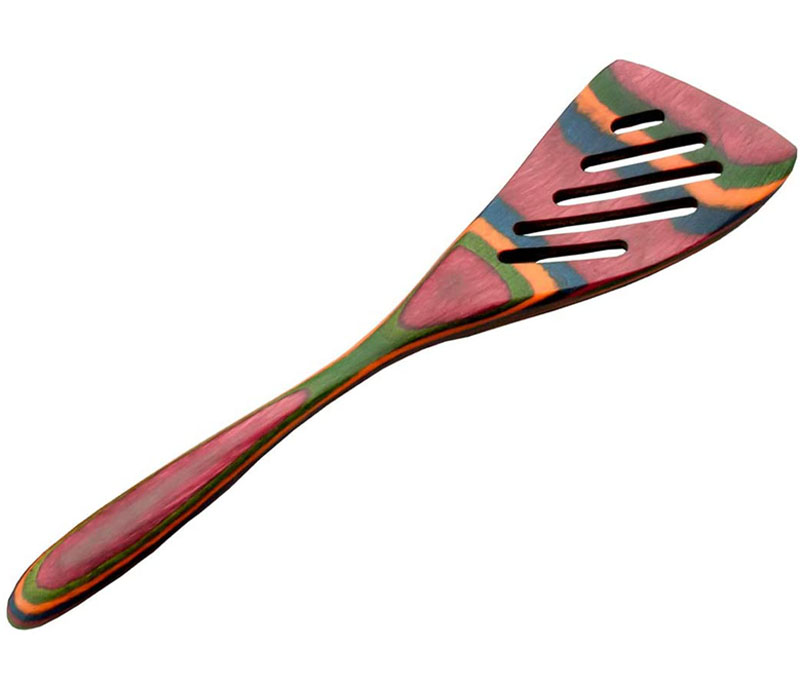 Island Bamboo Pakkawood Mini Slot Spatula - Rainbow