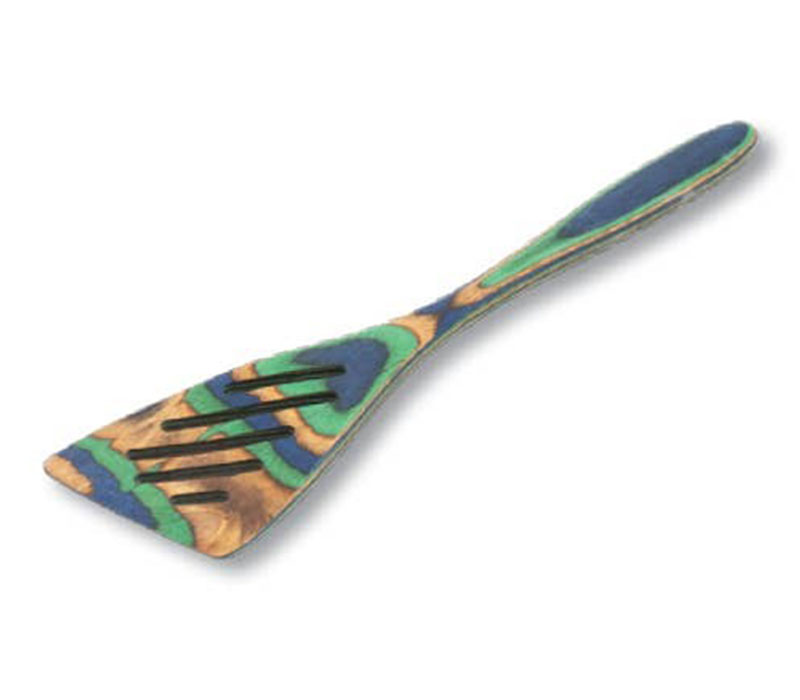 Island Bamboo Pakkawood Mini Slot Spatula - Peacock