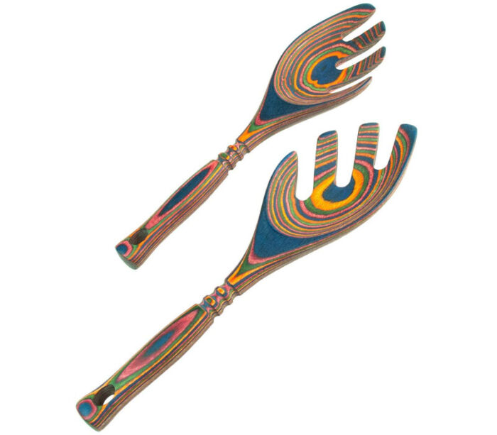 Island Bamboo Pakkawood Salad Leaf - Rainbow - 9-inch