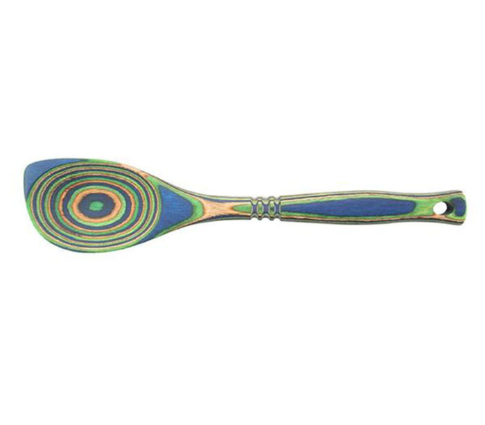 Island Bamboo Pakkawood Corner Spoon - Peacock