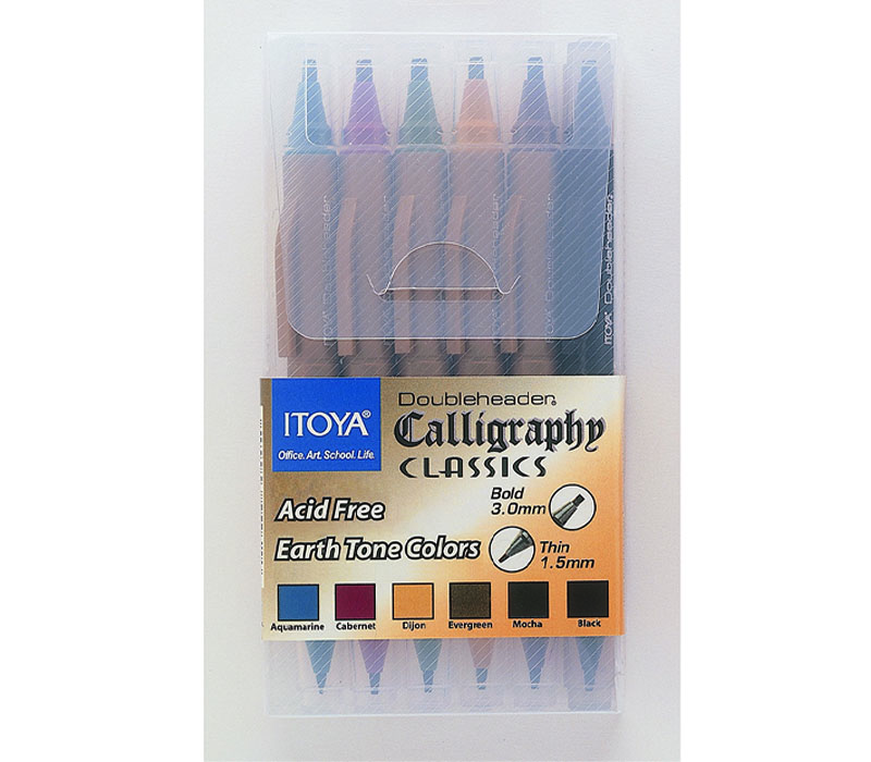 Itoya Double Header Calligraphy Marker Set - 6 Piece - Classic