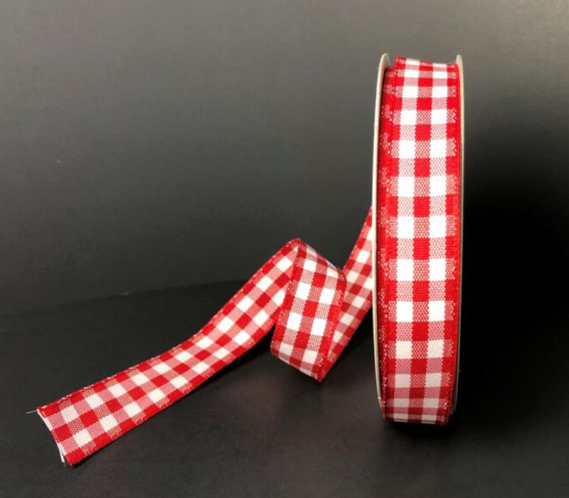 Wired Red and White Classic Chex Ribbon