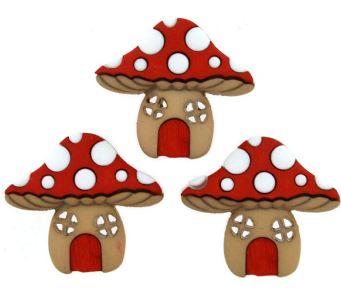Dress It Up Button - Mushroom Houses