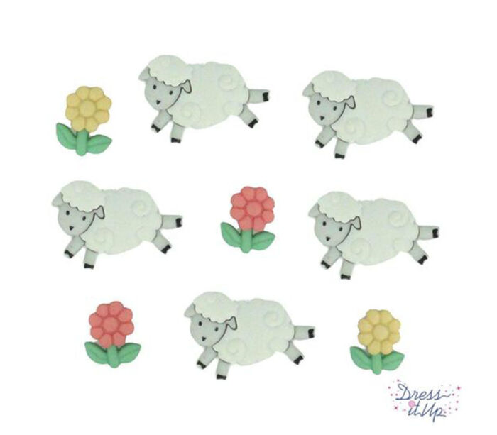 Dress It Up Button - Counting Sheep