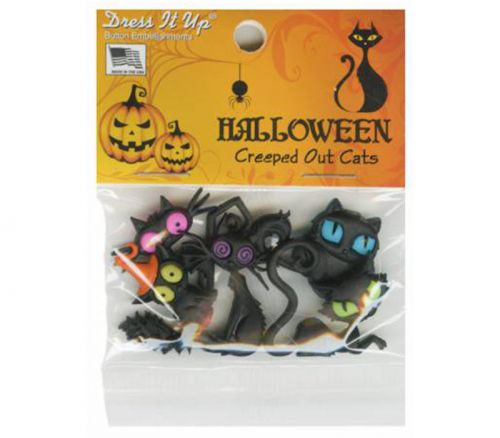 Dress It Up Buttons - Creeped Out Cats