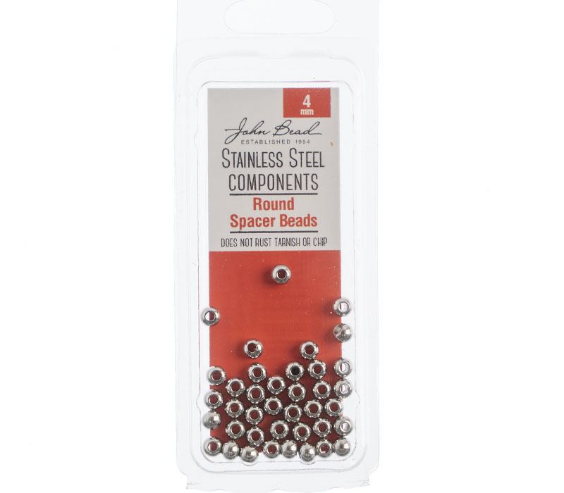 Stainless Steel Spacer Bead Round 4mm 40 Piece