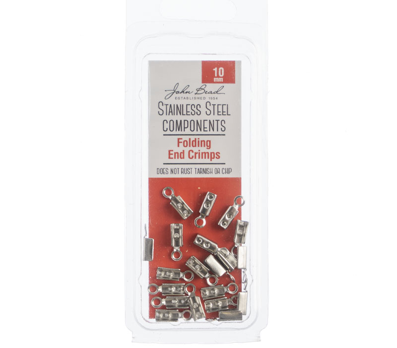 Stainless Steel Folding End Crimp 10mm 20 Piece