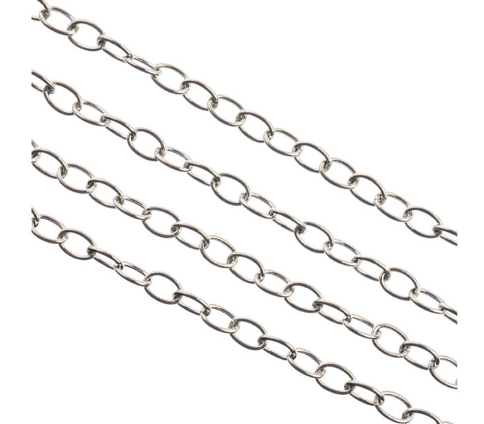 Stainless Steel Rolo Chain 1m With 3.7-inch x 2.4mm Links