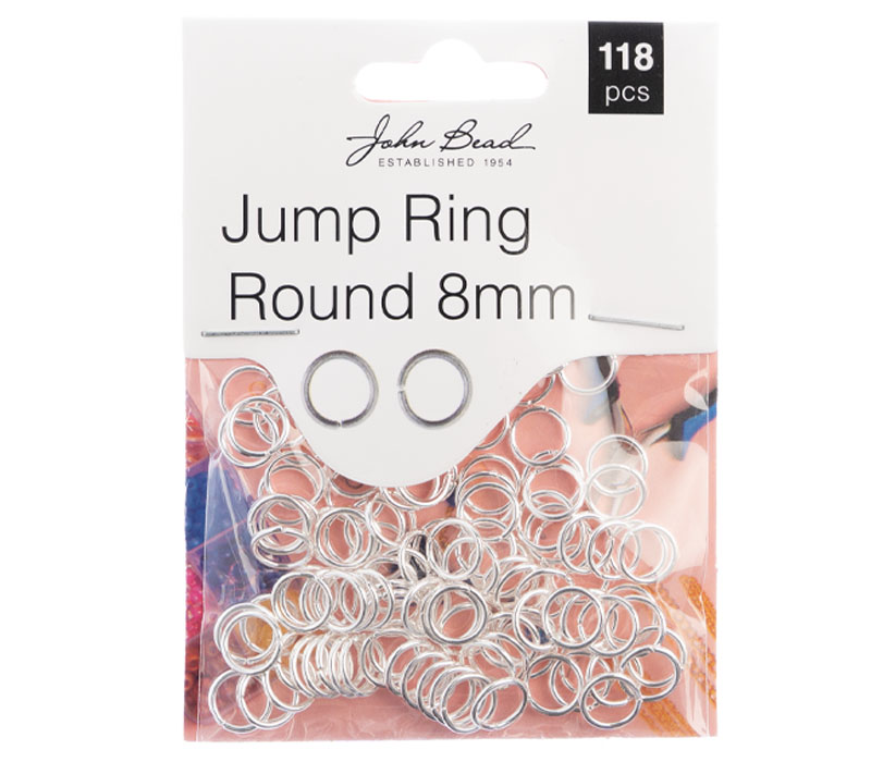 Must Have Findings - Jump Ring Round 8mm - Silver 118 Piece