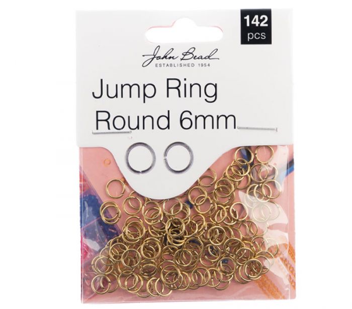 Must Have Findings - Jump Ring Round 6mm - Antique Gold 142 Piece