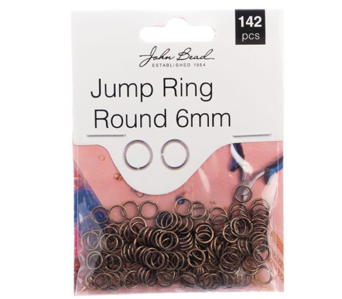 Must Have Findings - Jump Ring Round 6mm - Antique Copper 142 Piece