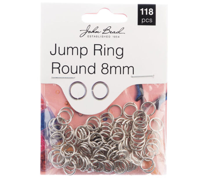 Must Have Findings - Jump Ring Round 8mm - Antique Silver 118 Piece