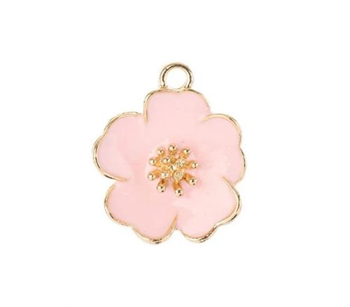 Sweet & Petite Charms- Pink Flower - 4 Charms