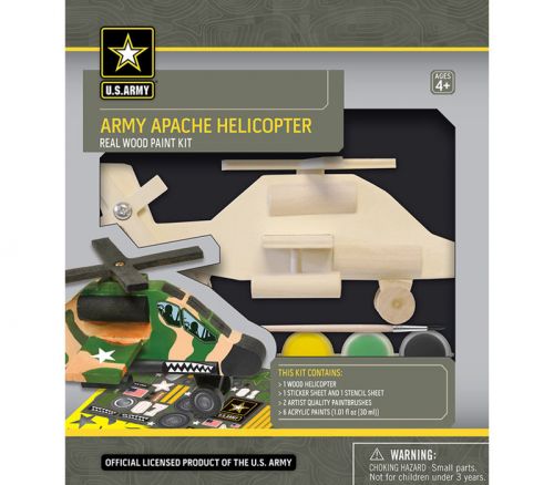 Masterpieces Wood Paint Kit - US Army Apache Helicopter