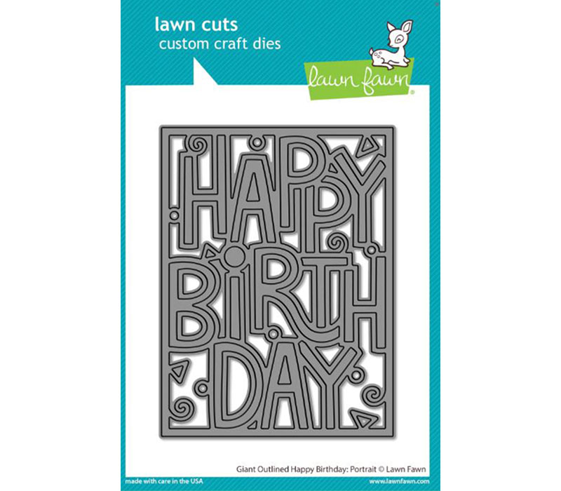 Lawn Fawn Giant Outlined Happy Birthday Dies
