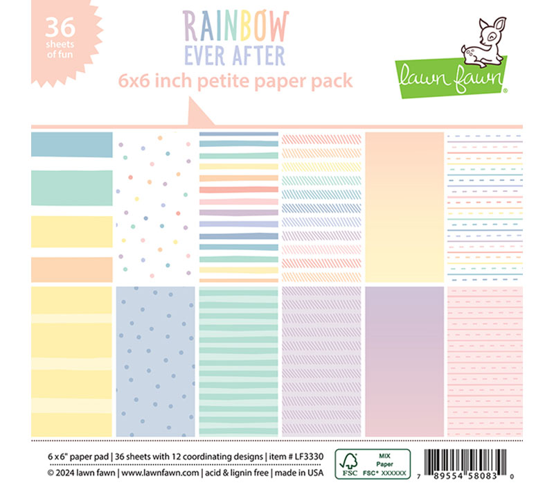 Lawn Fawn Paper Pad - 6x6 - Rainbow Ever After